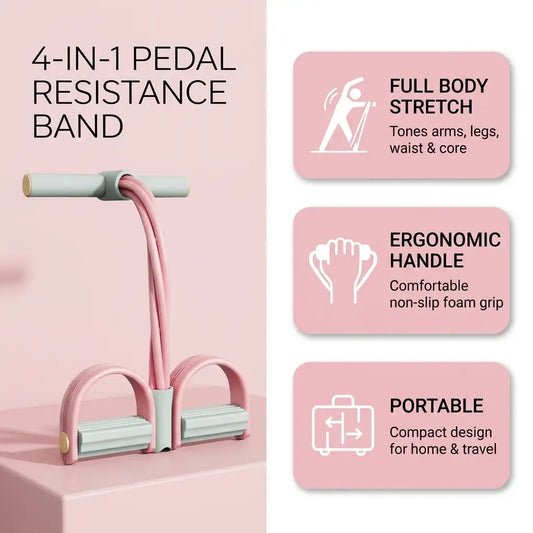 4 in 1 pedal resistance band